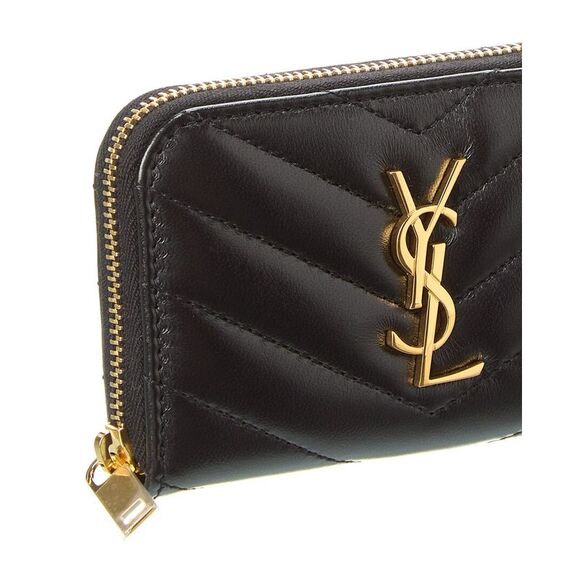 Saint Laurent Cassandre Matelasse Leather Coin Card Wallet, Black - Picture 3 of 4
